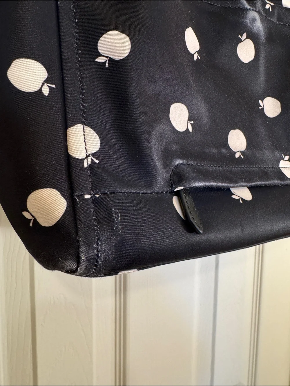 kate spade Black Tote with Apple Print